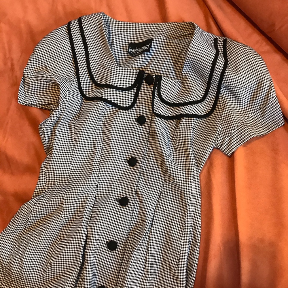Vintage checkered button down dress